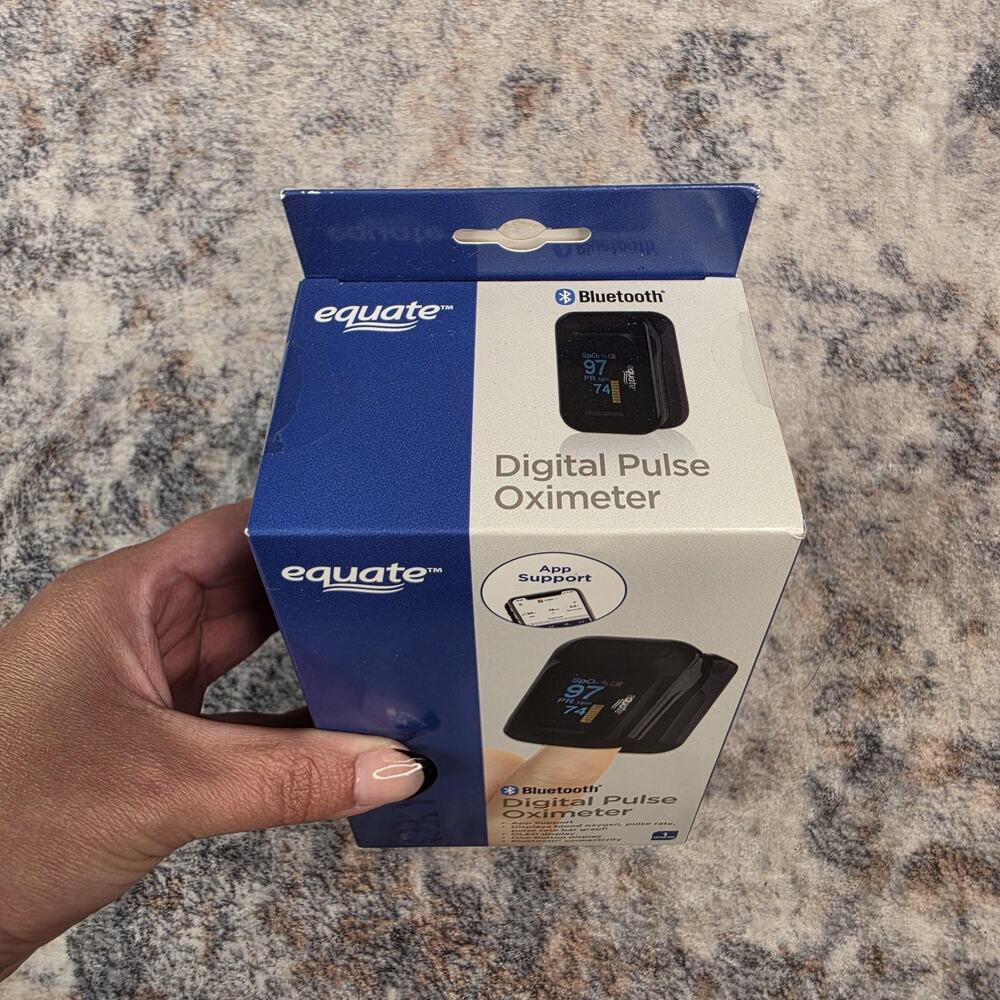 Equate Bluetooth Digital Finger Pulse Oximeter Black SpO2 Monitor App Support - Picture 6 of 7